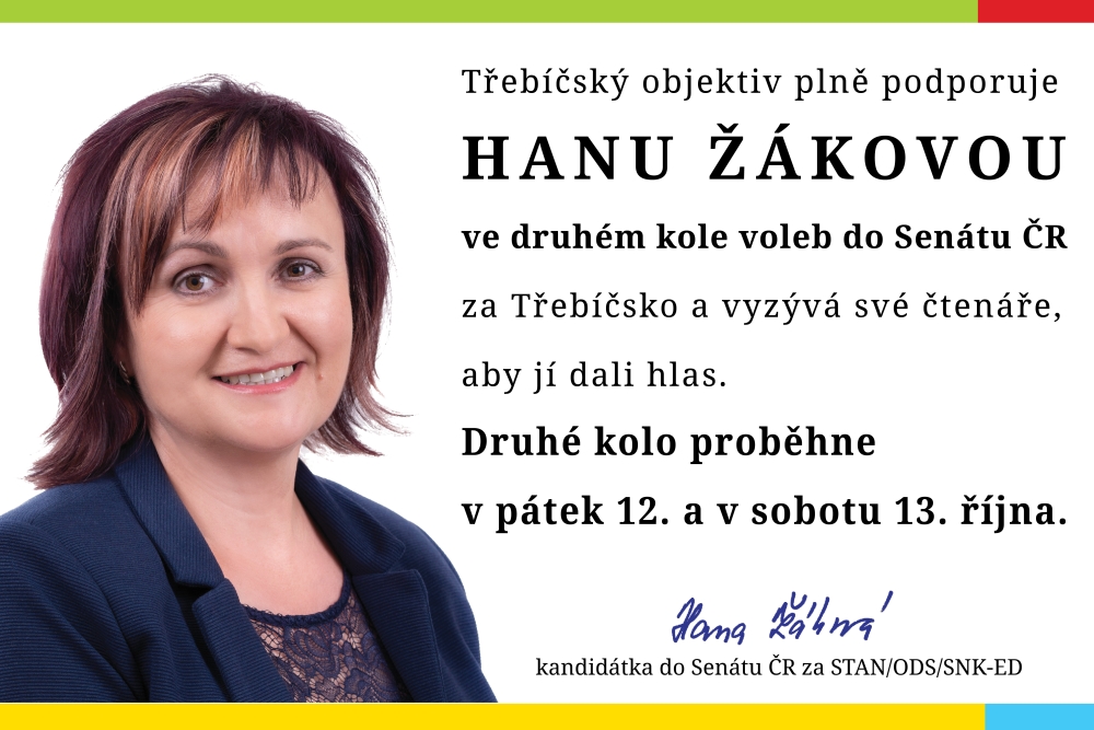 Třebíčský objektiv podporuje Hanu Žákovou ve volbách do Senátu ČR