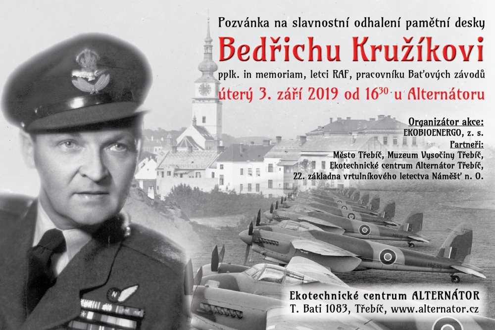 V Borovině odhalí pamětní desku válečnému letci pplk. Kružíkovi