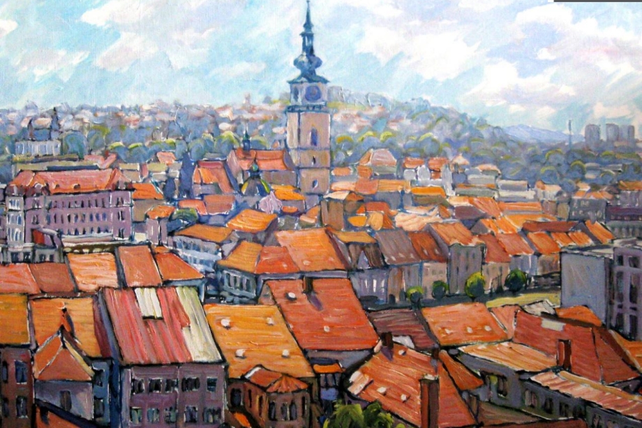 Mirek Řídký dokázal namalovat Třebíč z mnoha pohledů.
