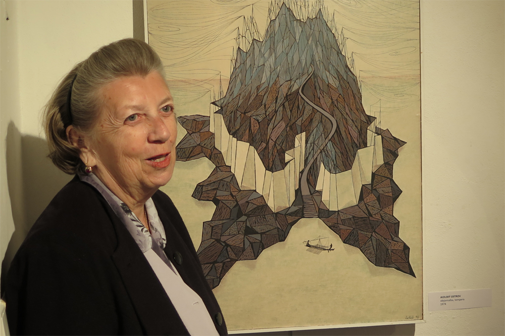 Obraz Aiolský ostrov, který její manžel namaloval v roce 1974, má Marie Luňáková obzvlášť ráda.
